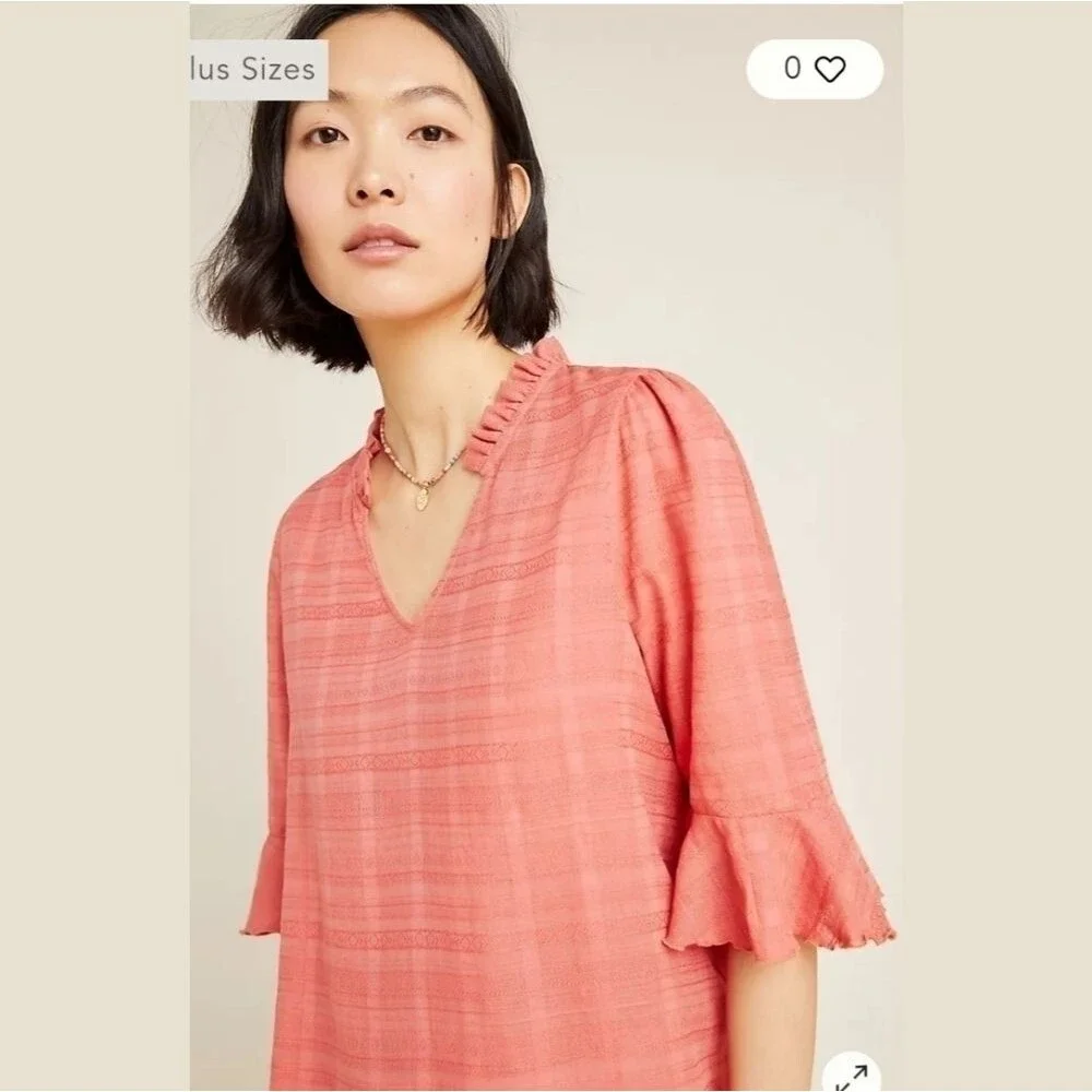 Dolan Tandy Ruffle Blouse Large - Picture 7 of 8